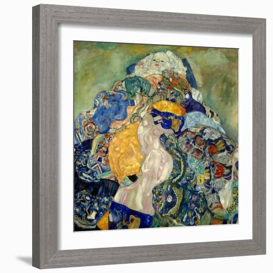 Baby (Cradl)-Gustav Klimt-Framed Giclee Print