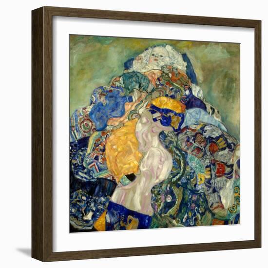 Baby (Cradl)-Gustav Klimt-Framed Giclee Print