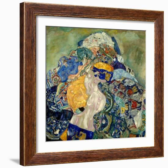 Baby (Cradl)-Gustav Klimt-Framed Giclee Print