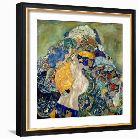 Baby (Cradl)-Gustav Klimt-Framed Giclee Print