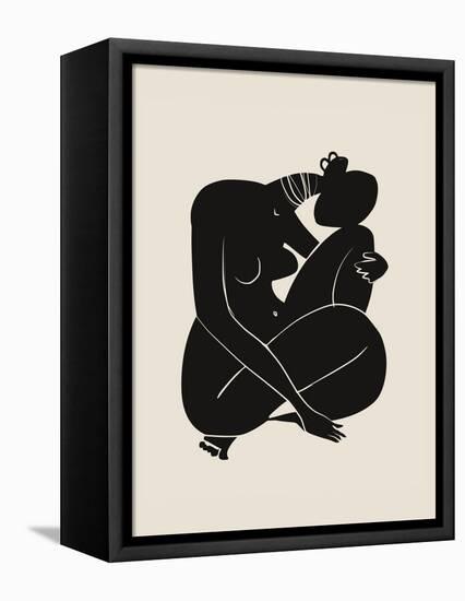 Baby Curl African Nude in Black-Little Dean-Framed Premier Image Canvas