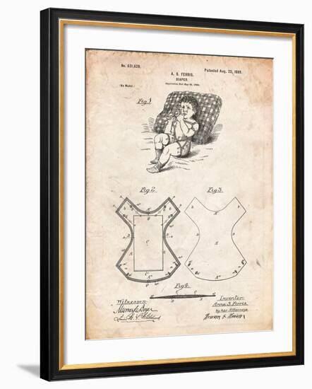 Baby Diaper Patent-Cole Borders-Framed Art Print