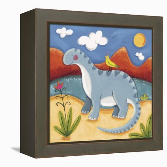 Baby Dippy The Diplodocus-Sophie Harding-Framed Stretched Canvas