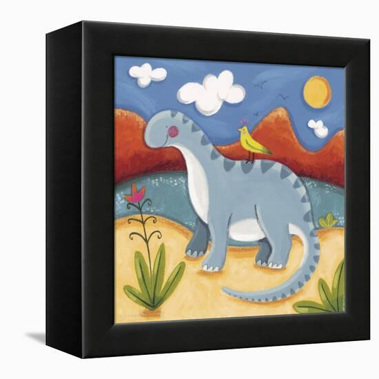 Baby Dippy The Diplodocus-Sophie Harding-Framed Stretched Canvas