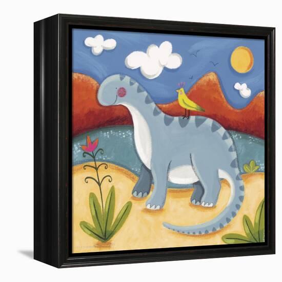 Baby Dippy The Diplodocus-Sophie Harding-Framed Stretched Canvas