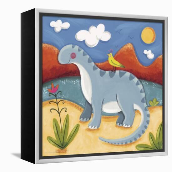 Baby Dippy The Diplodocus-Sophie Harding-Framed Stretched Canvas