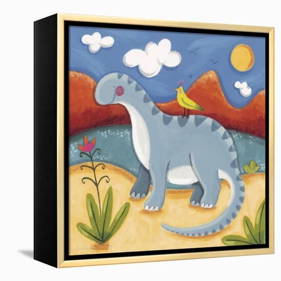Baby Dippy The Diplodocus-Sophie Harding-Framed Stretched Canvas
