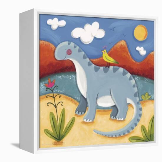 Baby Dippy The Diplodocus-Sophie Harding-Framed Stretched Canvas