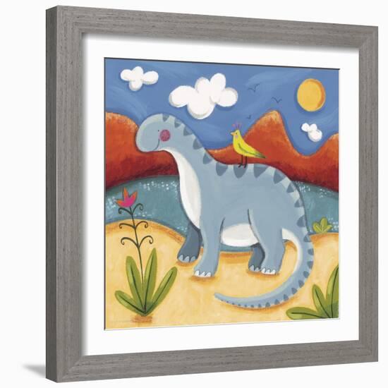 Baby Dippy The Diplodocus-Sophie Harding-Framed Art Print