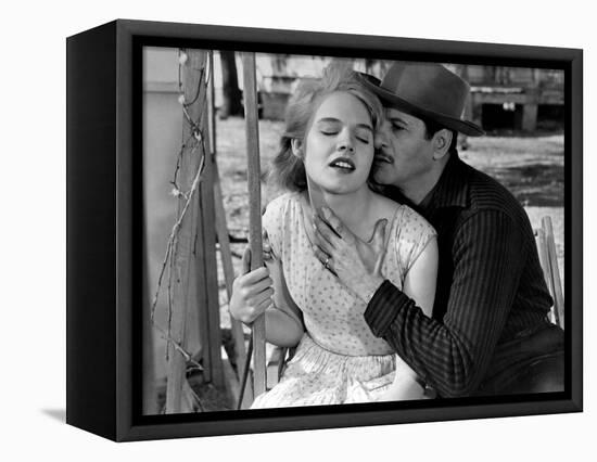 Baby Doll by Elia Kazan with Carroll Baker and Eli Wallach, 1956 (b/w photo)-null-Framed Stretched Canvas