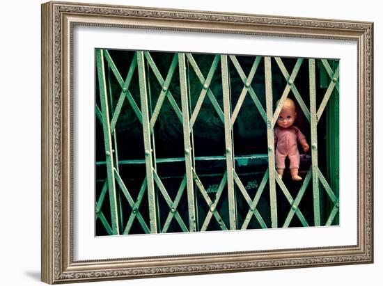 Baby Doll Through Security Fence NYC-null-Framed Photo