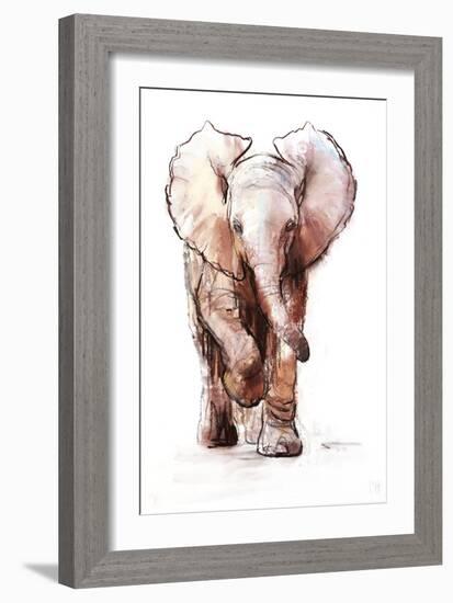 Baby Elephant Loisaba 2-Mark Adlington-Framed Giclee Print