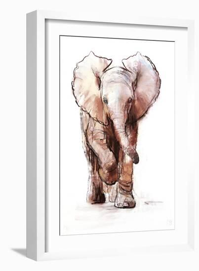 Baby Elephant Loisaba 2-Mark Adlington-Framed Giclee Print