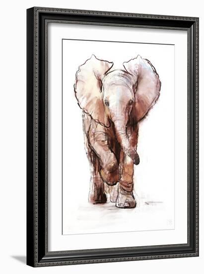 Baby Elephant Loisaba 2-Mark Adlington-Framed Giclee Print