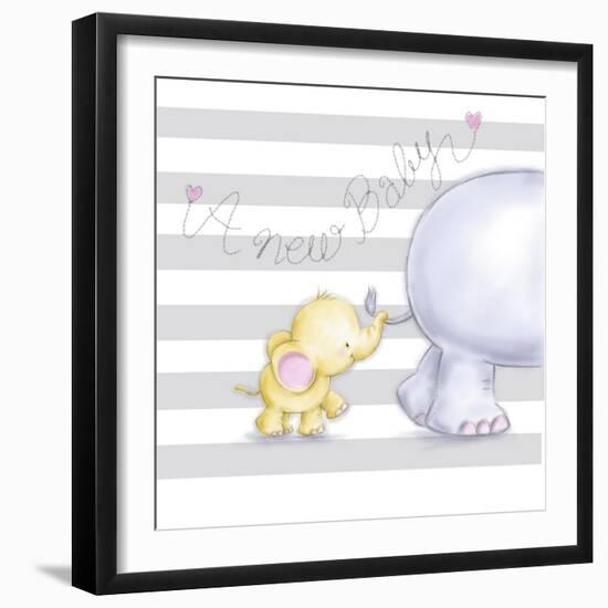 Baby Elephant-MAKIKO-Framed Giclee Print