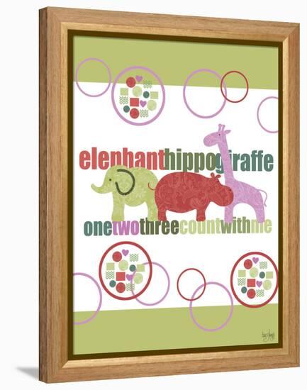 Baby Elephants Hippo Giraffe-Bee Sturgis-Framed Stretched Canvas