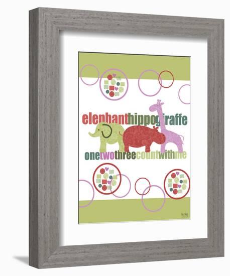 Baby Elephants Hippo Giraffe-Bee Sturgis-Framed Art Print