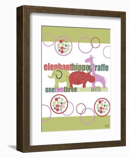 Baby Elephants Hippo Giraffe-Bee Sturgis-Framed Art Print