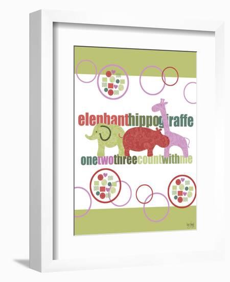 Baby Elephants Hippo Giraffe-Bee Sturgis-Framed Art Print