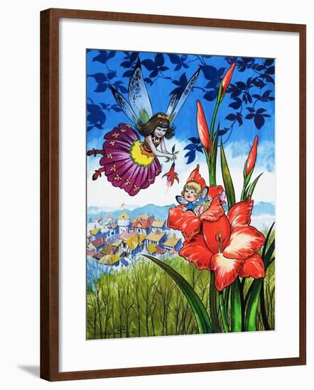 Baby Fairy in a Flower-Jesus Blasco-Framed Giclee Print