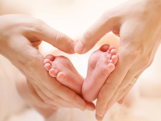 Baby Feet In Mother Hands Tiny Newborn Baby S Feet On Female Heart Shaped Hands Closeup Mom And H Photographic Print Subbotina Anna Art Com