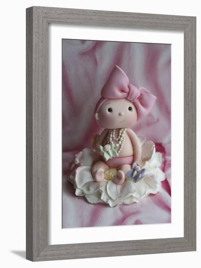 Baby Girl and Butterflies-null-Framed Photographic Print