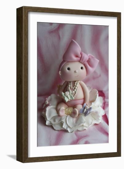 Baby Girl and Butterflies-null-Framed Photographic Print