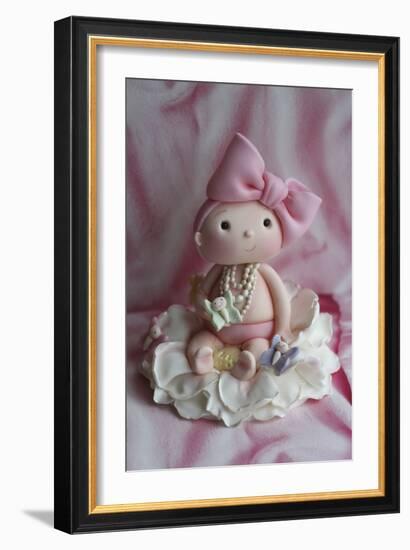 Baby Girl and Butterflies-null-Framed Photographic Print