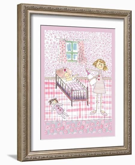 Baby Girl in Cot-Effie Zafiropoulou-Framed Giclee Print