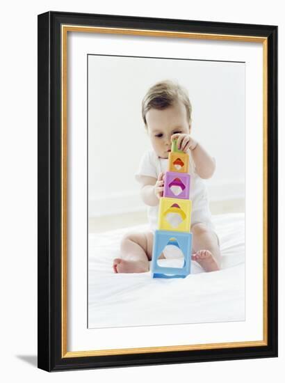 Baby Girl Playing-Ian Boddy-Framed Photographic Print