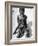 Baby Gorilla Named Bobo is Being Held by a Local Youngster-Eliot Elisofon-Framed Photographic Print