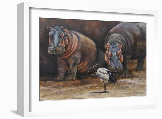 Baby Hippos-Peter Blackwell-Framed Art Print