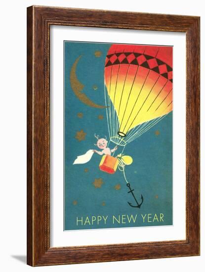 Baby in Balloon Gondola-null-Framed Art Print