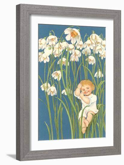 Baby in Snowdrops-null-Framed Premium Giclee Print