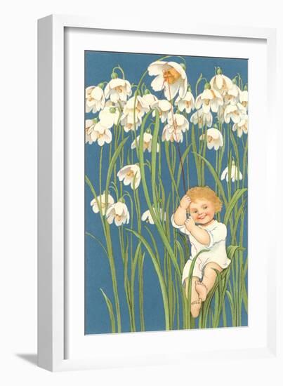 Baby in Snowdrops-null-Framed Premium Giclee Print