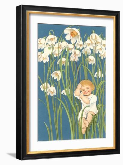 Baby in Snowdrops-null-Framed Premium Giclee Print