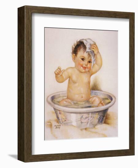 Baby in the Tub-unknown unknown-Framed Art Print