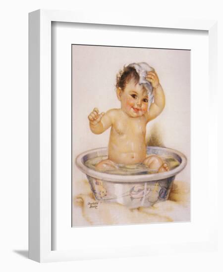 Baby in the Tub-unknown unknown-Framed Art Print