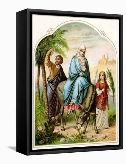 Baby Jesus and Family Leaving-null-Framed Stretched Canvas