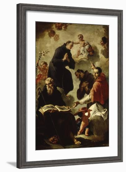 Baby Jesus Blessing Four Saints-Francesco Capella-Framed Art Print