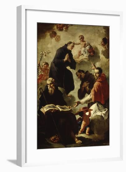 Baby Jesus Blessing Four Saints-Francesco Capella-Framed Art Print