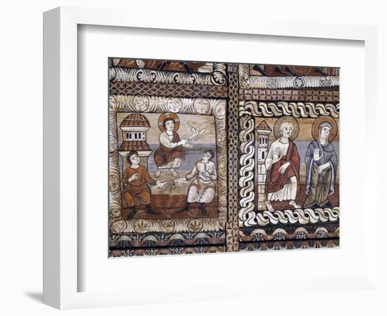 Baby Jesus Giving Life to Clay Pigeons, Pine and Larch Wood Ceiling Panels in St. Martin's Church-null-Framed Giclee Print