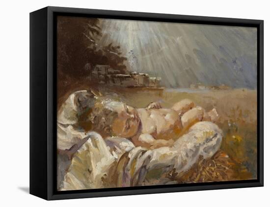 Baby Jesus-Hal Frenck-Framed Premier Image Canvas