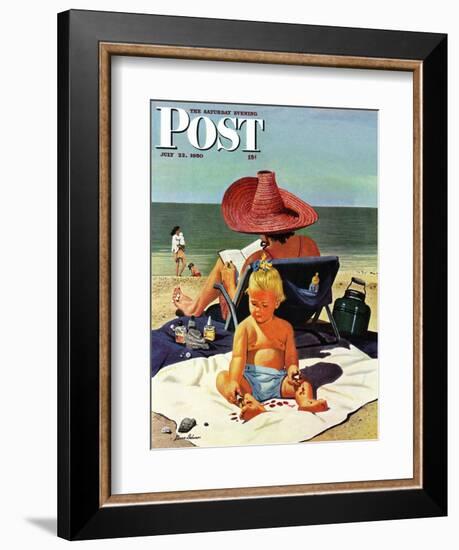 "Baby & Nail Polish" Saturday Evening Post Cover, July 22, 1950-Stevan Dohanos-Framed Giclee Print