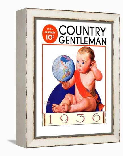 "Baby New Year 1936," Country Gentleman Cover, January 1, 1936-William Meade Prince-Framed Premier Image Canvas