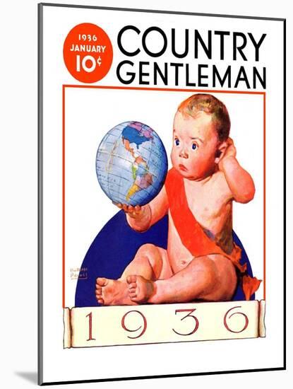 "Baby New Year 1936," Country Gentleman Cover, January 1, 1936-William Meade Prince-Mounted Giclee Print