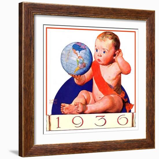 "Baby New Year 1936,"January 1, 1936-William Meade Prince-Framed Giclee Print