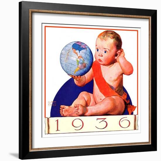 "Baby New Year 1936,"January 1, 1936-William Meade Prince-Framed Giclee Print