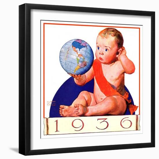 "Baby New Year 1936,"January 1, 1936-William Meade Prince-Framed Giclee Print