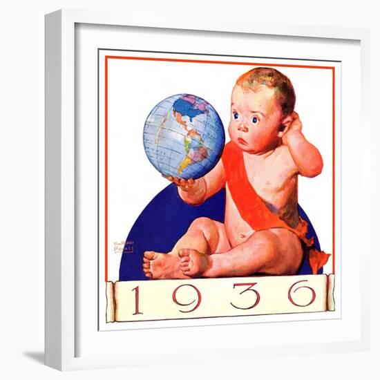 "Baby New Year 1936,"January 1, 1936-William Meade Prince-Framed Giclee Print